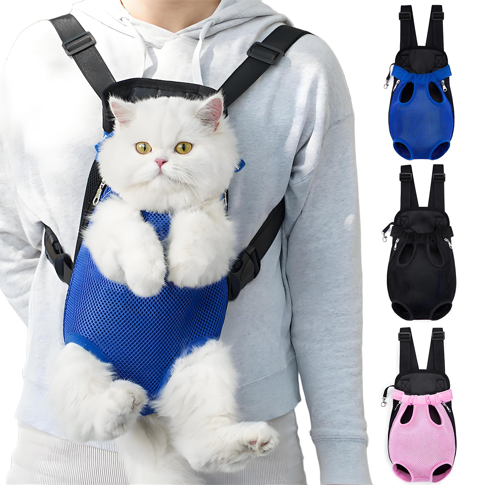 Yehenarn Mochila portadora de mascotas, vista frontal para transporte cómodo durante paseos.