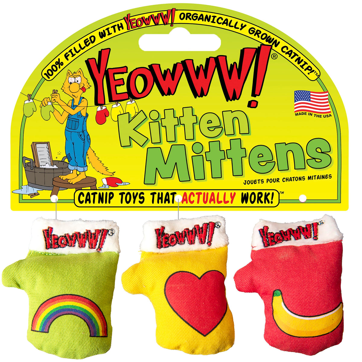 Yeowww! Gatitos mitones con hierba gatera para juego activo