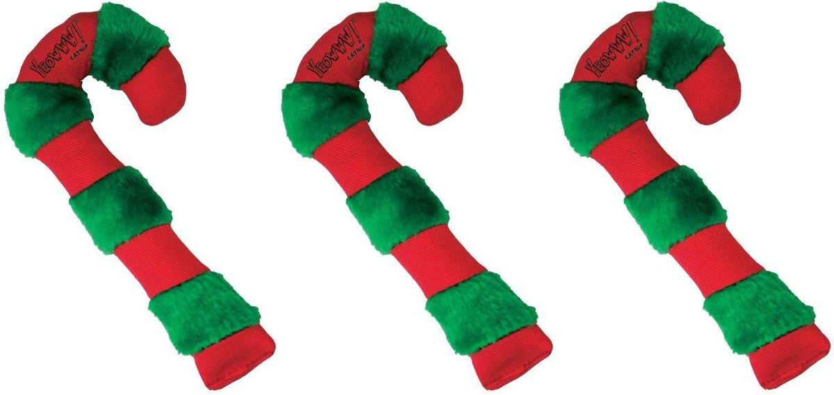 Yeowww! Juguete caña de caramelo con hierba gatera para estimular juego activo.