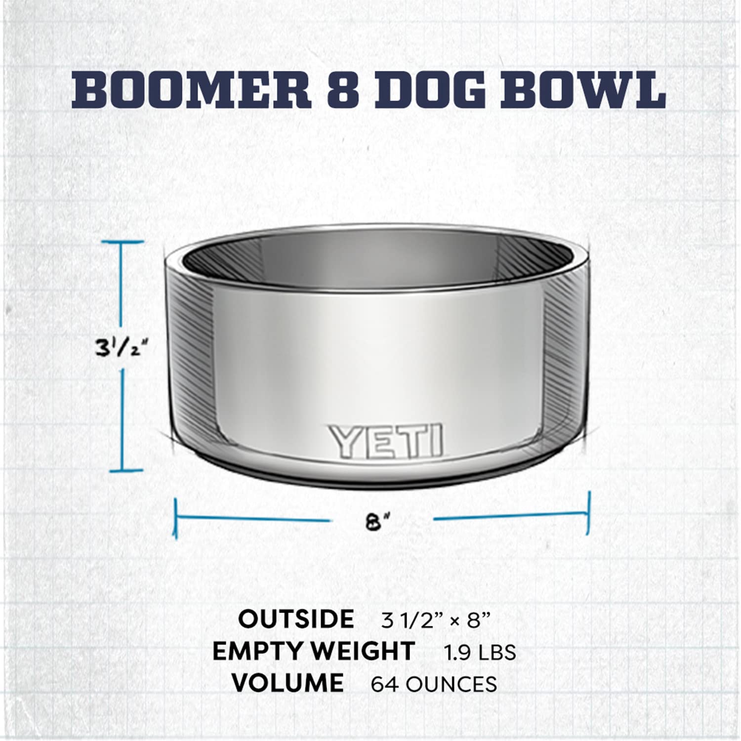 YETI Boomer 8 apto para lavavajillas, fácil de limpiar.