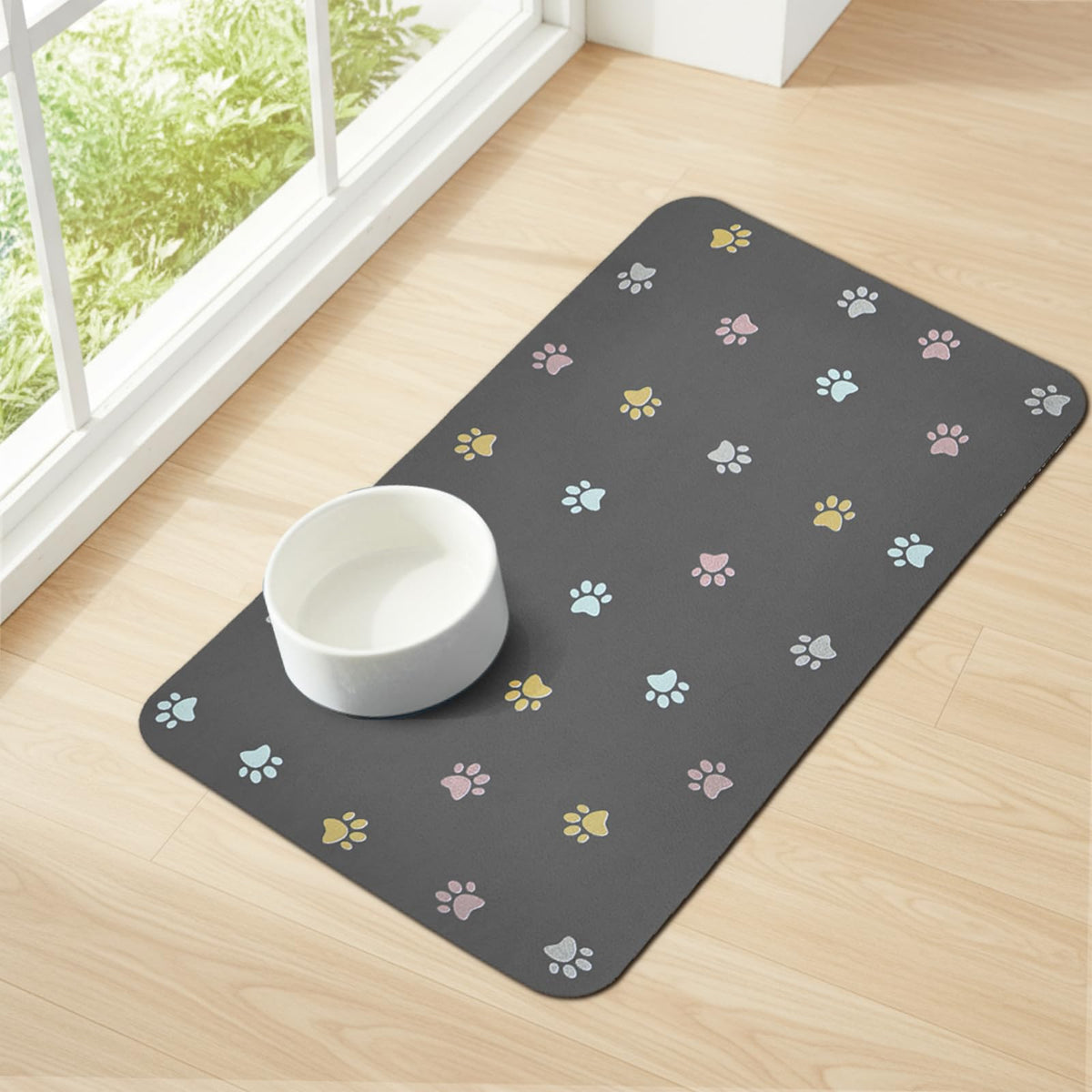 Yetstock mat absorbente para comida y agua mantiene patas secas