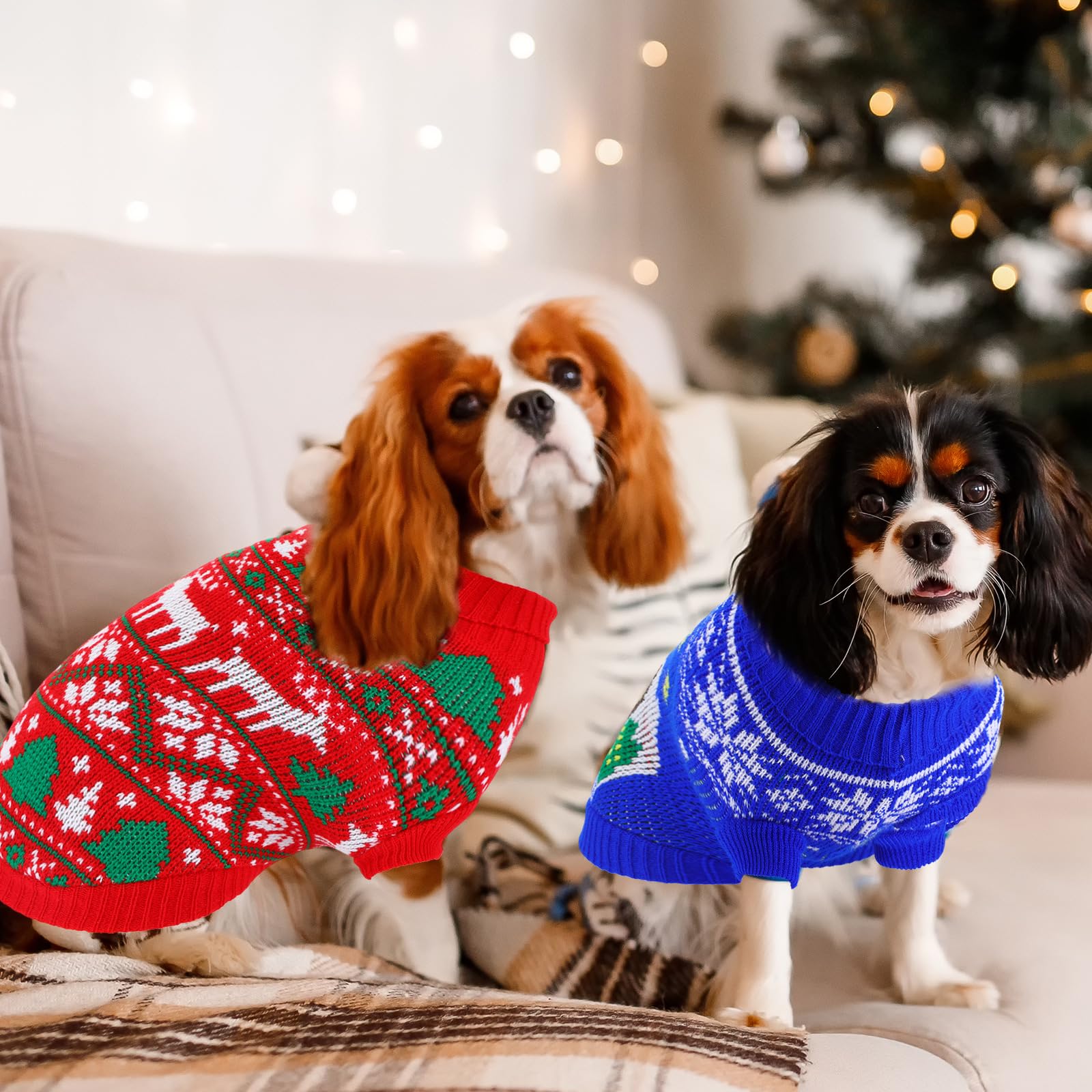 Yeyeplum suéter navidad perro diseño ciudad, colores vibrantes para eventos y fotos