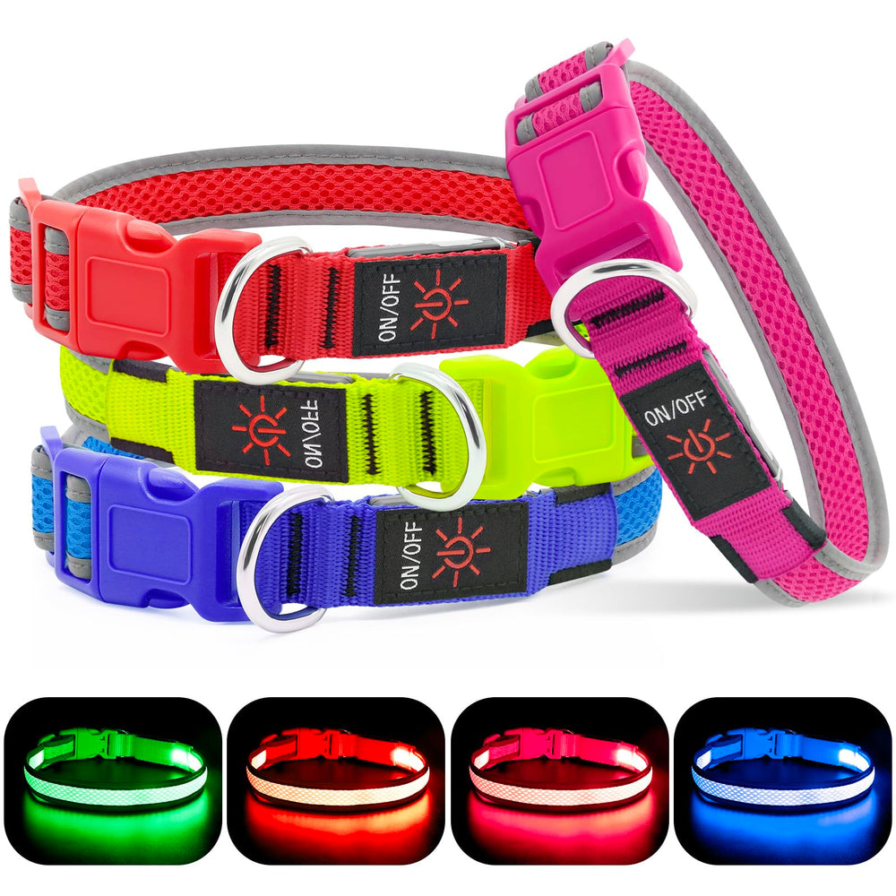 YFbrite collar-luz-perro-rosa-carga-usb se recarga fácilmente para salidas largas.