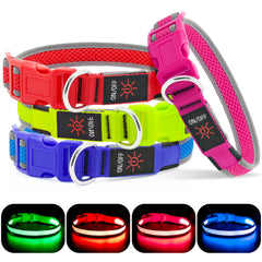 YFbrite collar-luz-perro-rosa-carga-usb se recarga fácilmente para salidas largas.