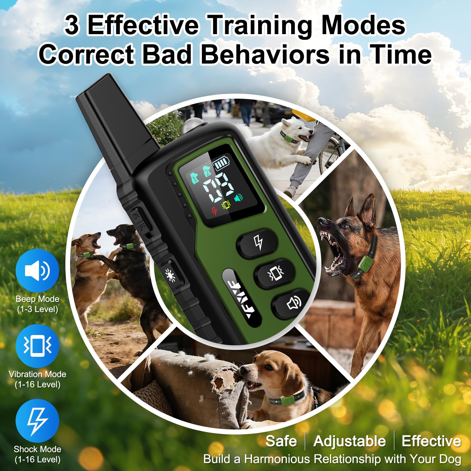 YFYYF collar resistente al agua IP68 para uso continuo bajo lluvia