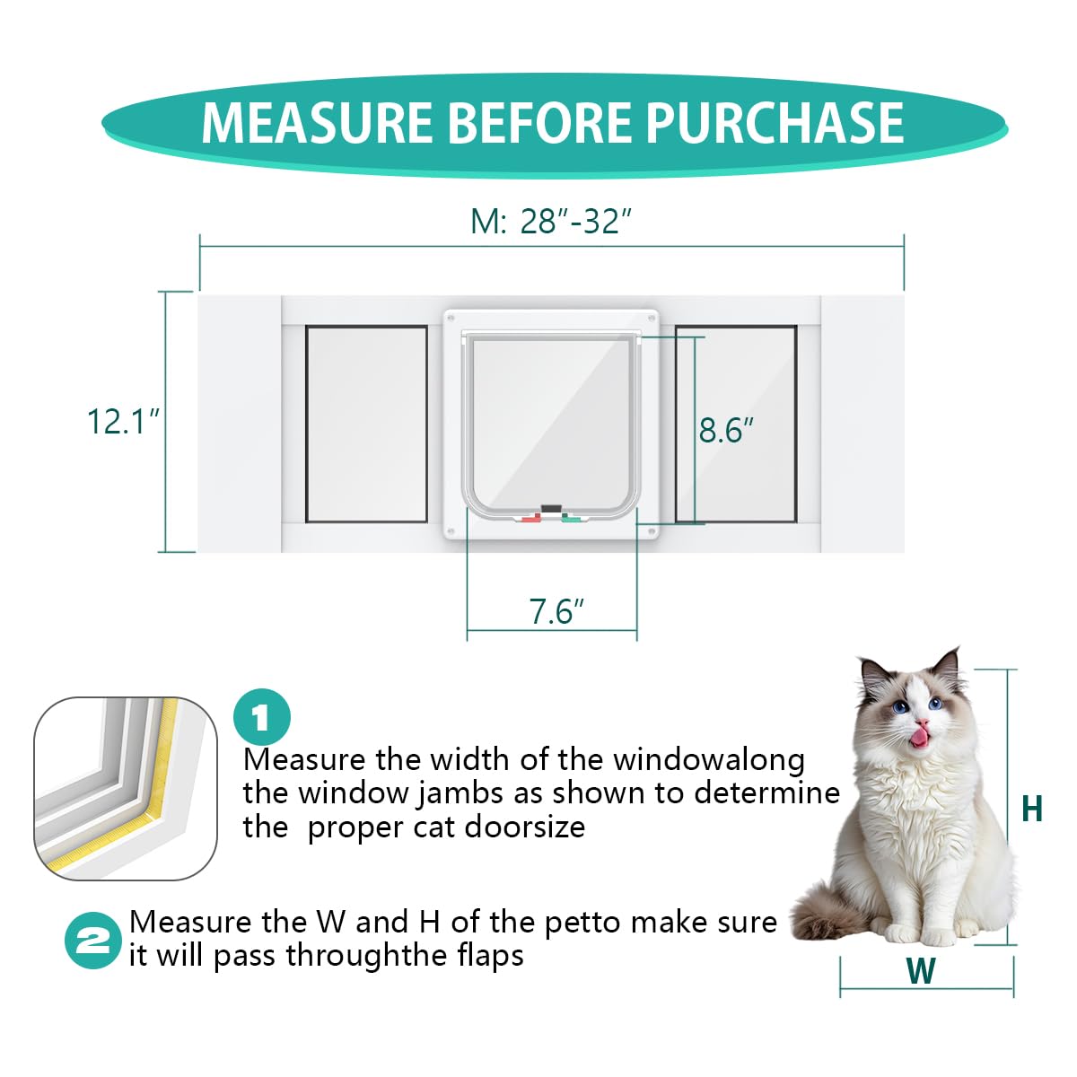 YGNNJY inserto para ventana de gatos, instalación rápida sin herramientas, ideal para inquilinos.