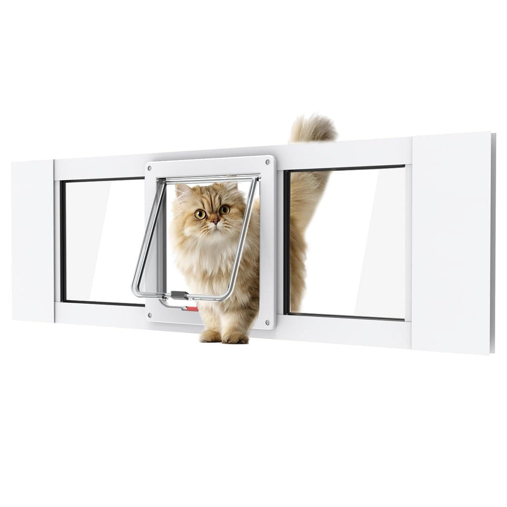 YGNNJY puerta para gatos con ajuste de ventana 32-36 pulgadas, instalación sencilla