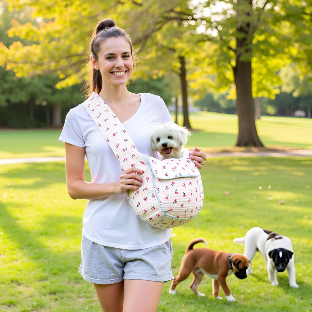 YHSHYZH bolsa floral para gato pequeño, transporte ligero y seguro.