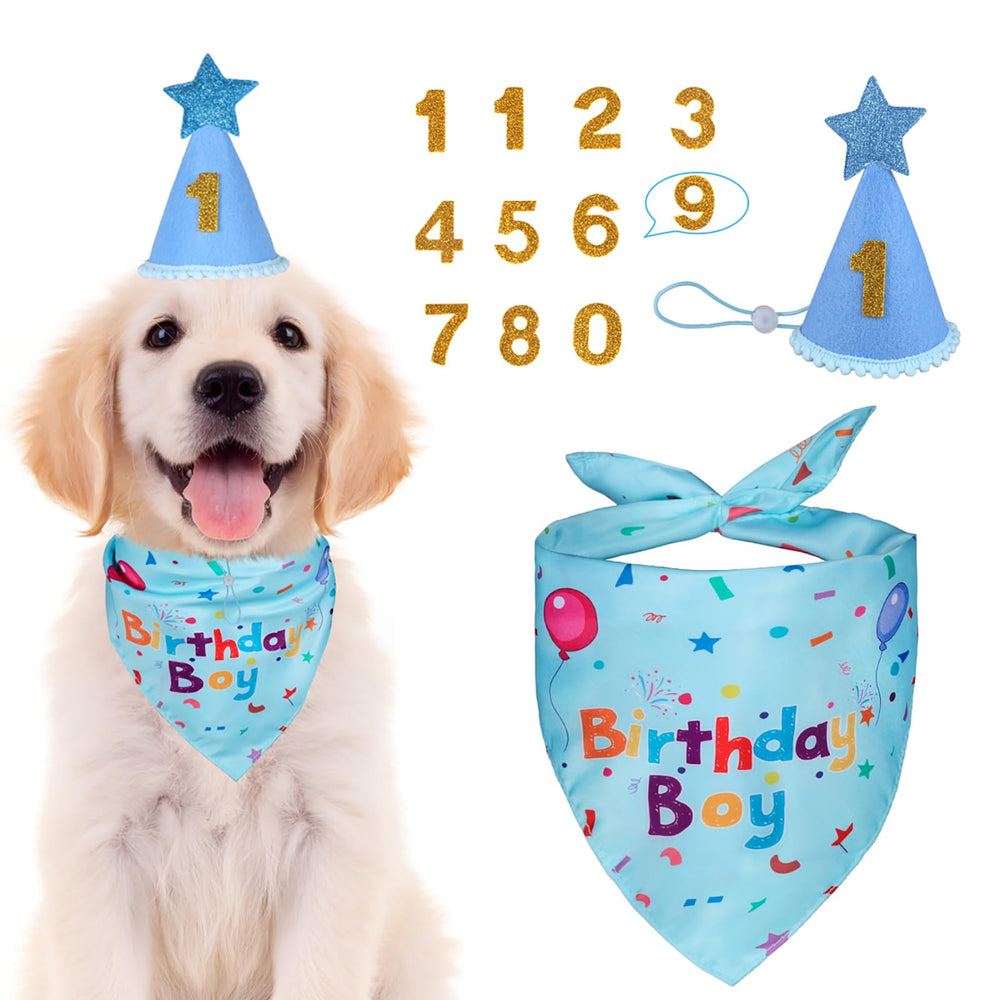 Bandana de cumpleaños de Yicostar para perros, ideal para fotos festivas y comodidad suave.