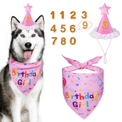 Yicostar sombrero de cumpleaños para perro rosa, ajustable para tallas grandes