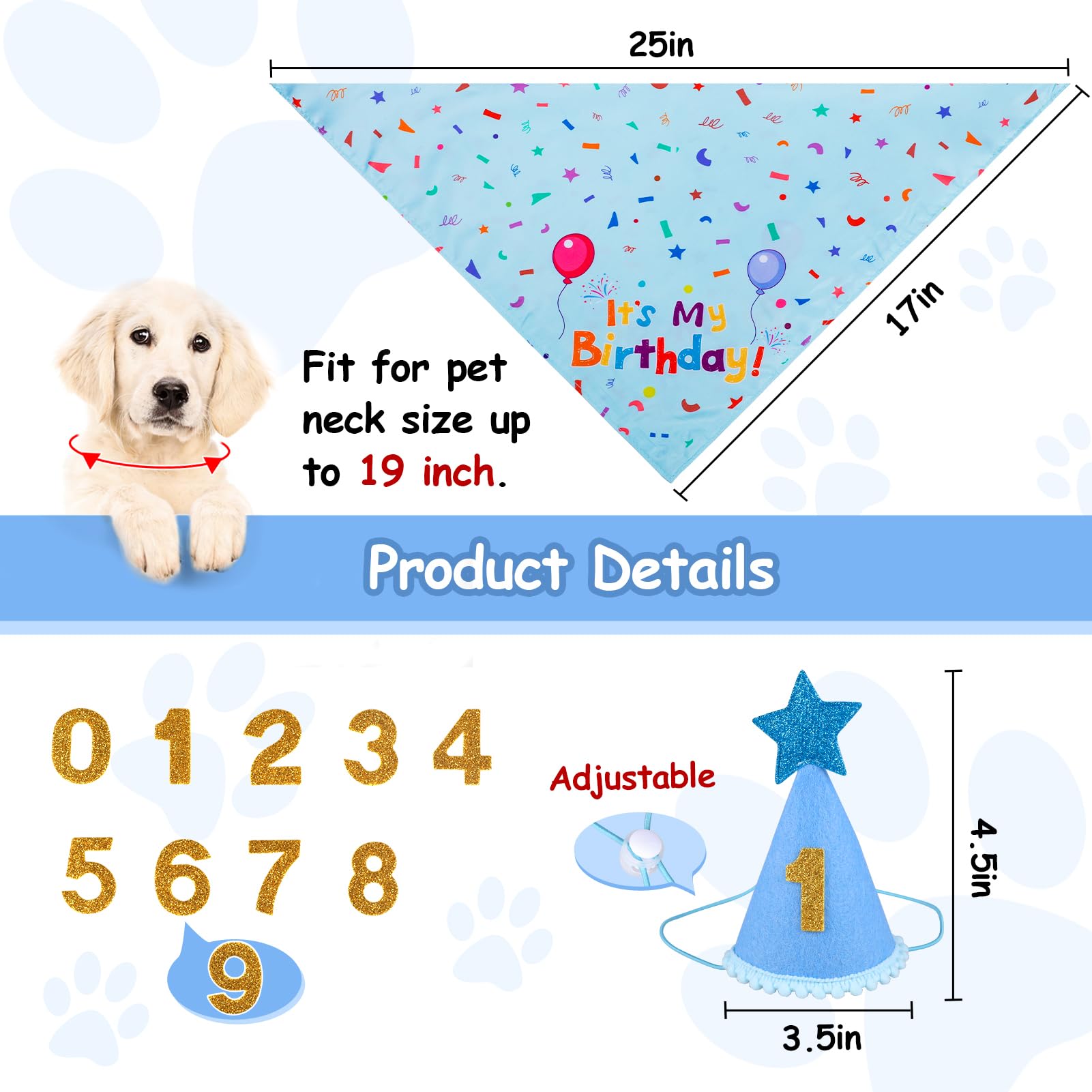 Sombrero de cumpleaños de Yicostar para perros, ajuste cómodo para fiestas y sesiones de fotos.