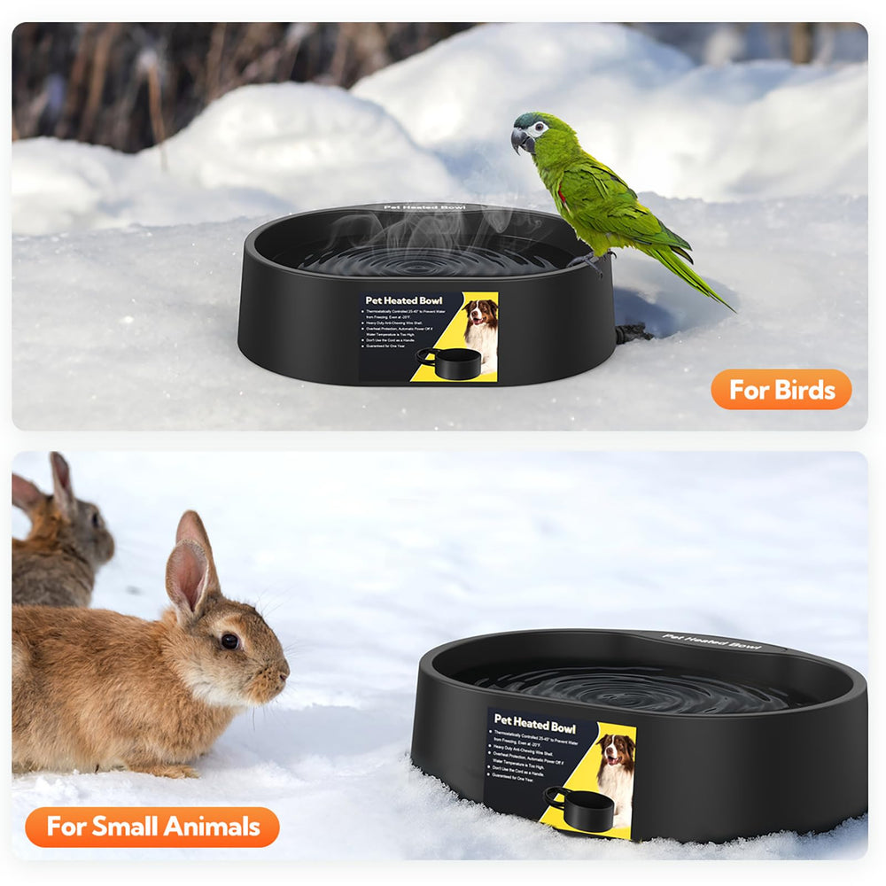 Yicostar tazón agua caliente para múltiples especies, ideal para perros gatos aves