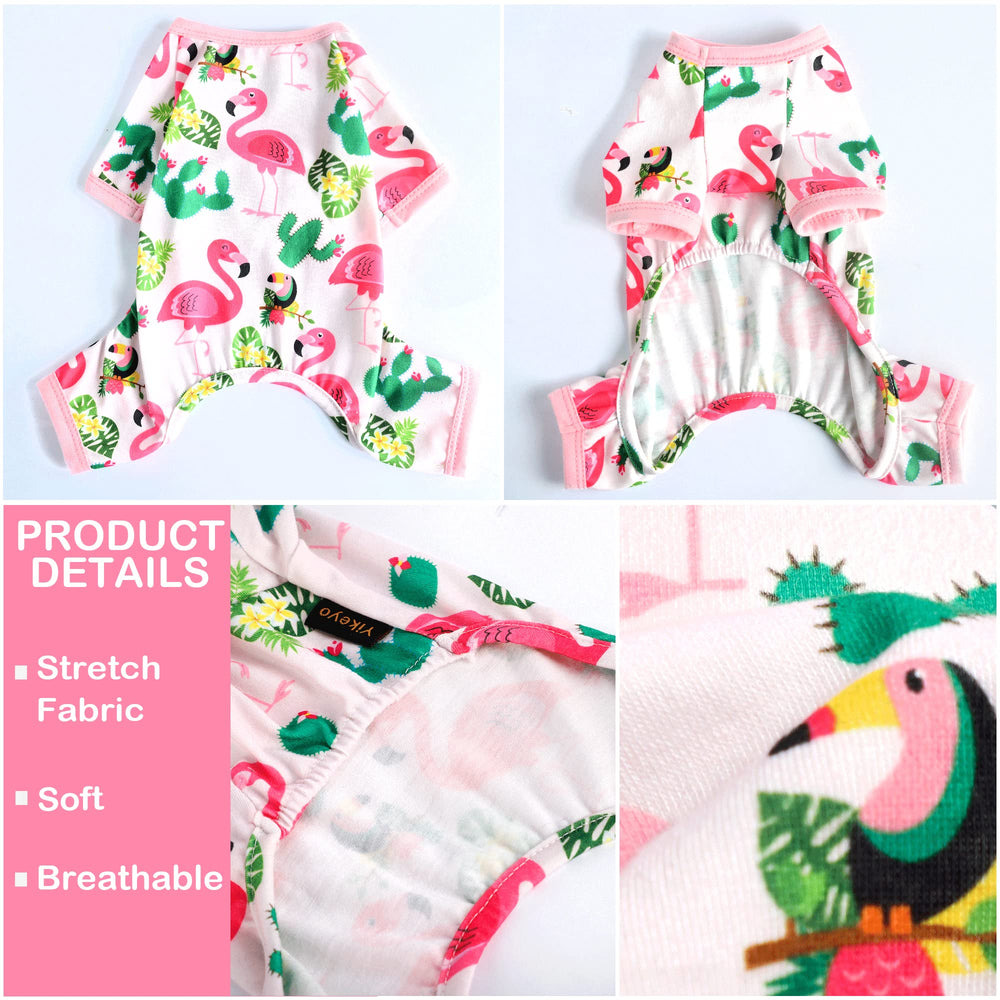 Pijama Yikeyo para perro pequeño, cintura elástica para ajuste seguro.