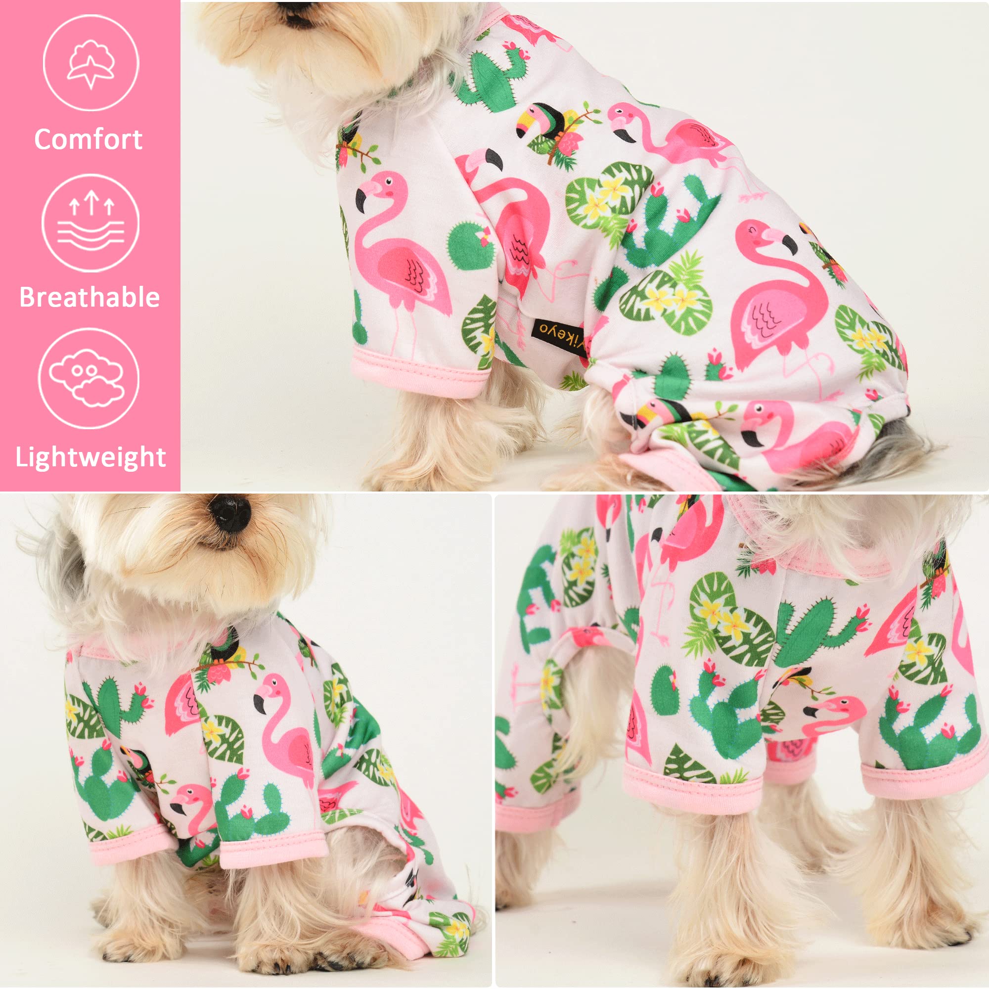 Pijama Yikeyo para perro pequeño, diseño pullover facilita ponérselo.