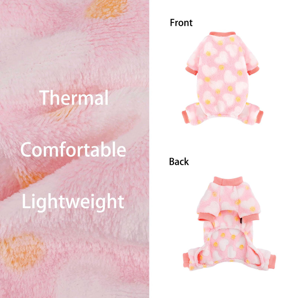 Pijama Yikeyo para perro pequeño rosa, vista trasera.