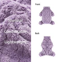 Pijama Yikeyo para perro chico, vista trasera, ajuste cómodo y suave.