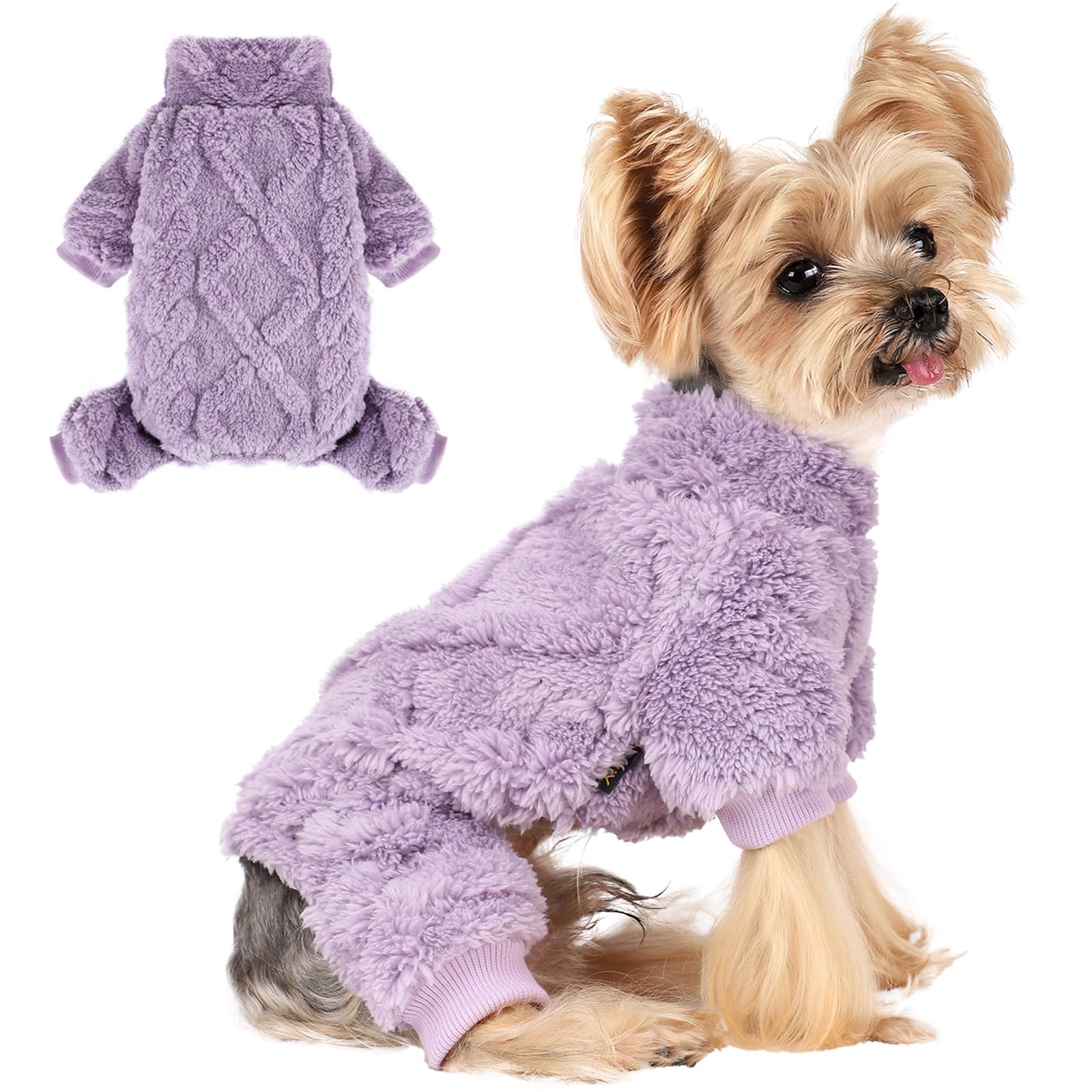 Pijama Yikeyo para perro chico, vista frontal, calidez suave.