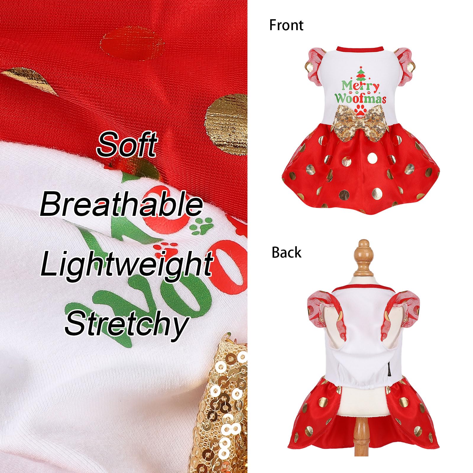 Ropa navideña Yikeyo para perros, perfecta para sesiones familiares.