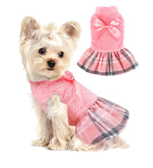 Vestido de invierno rosa de Yikeyo para perros XXS, ideal para paseos.