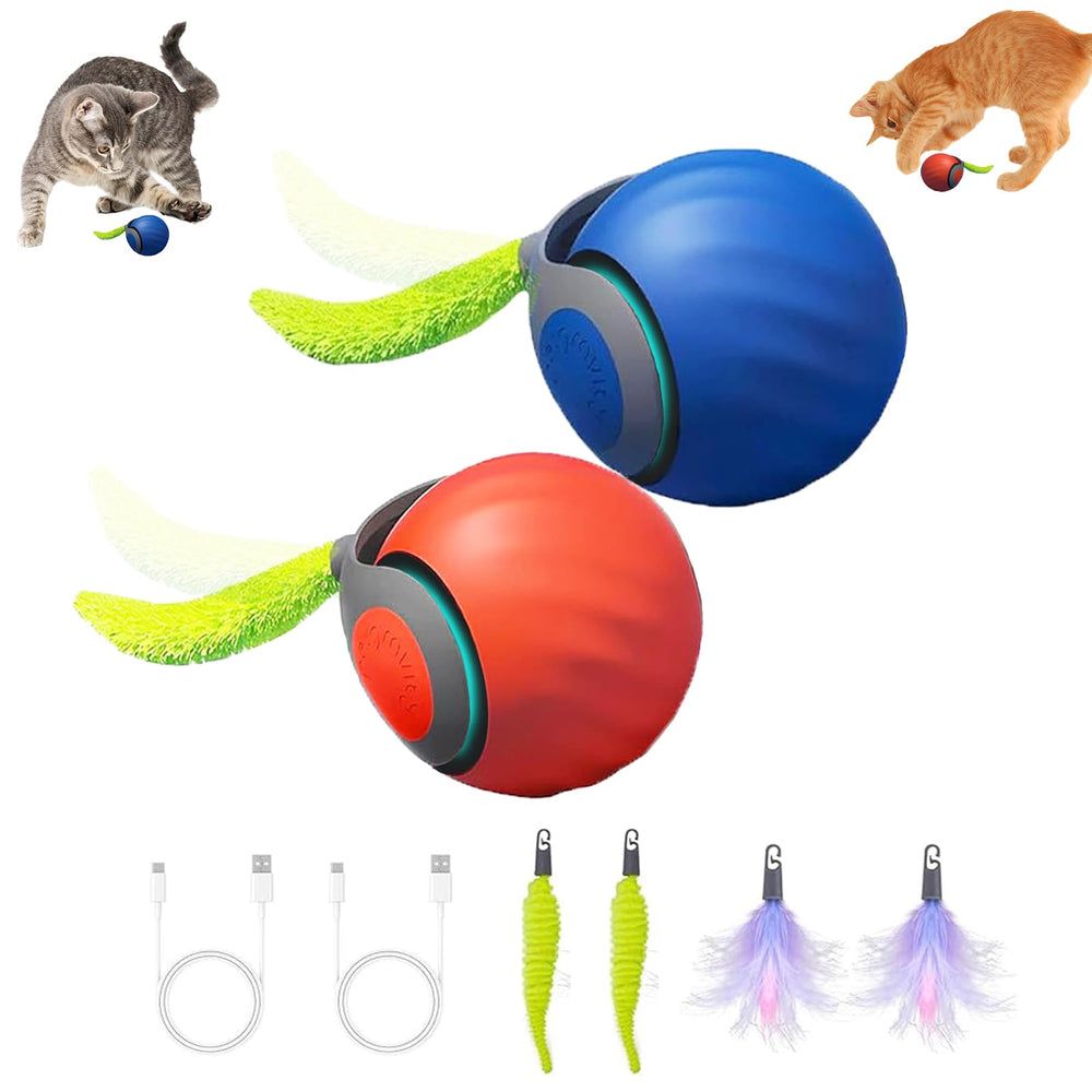 Juguete interactivo Yikuhot con bola animada para gatos activos.