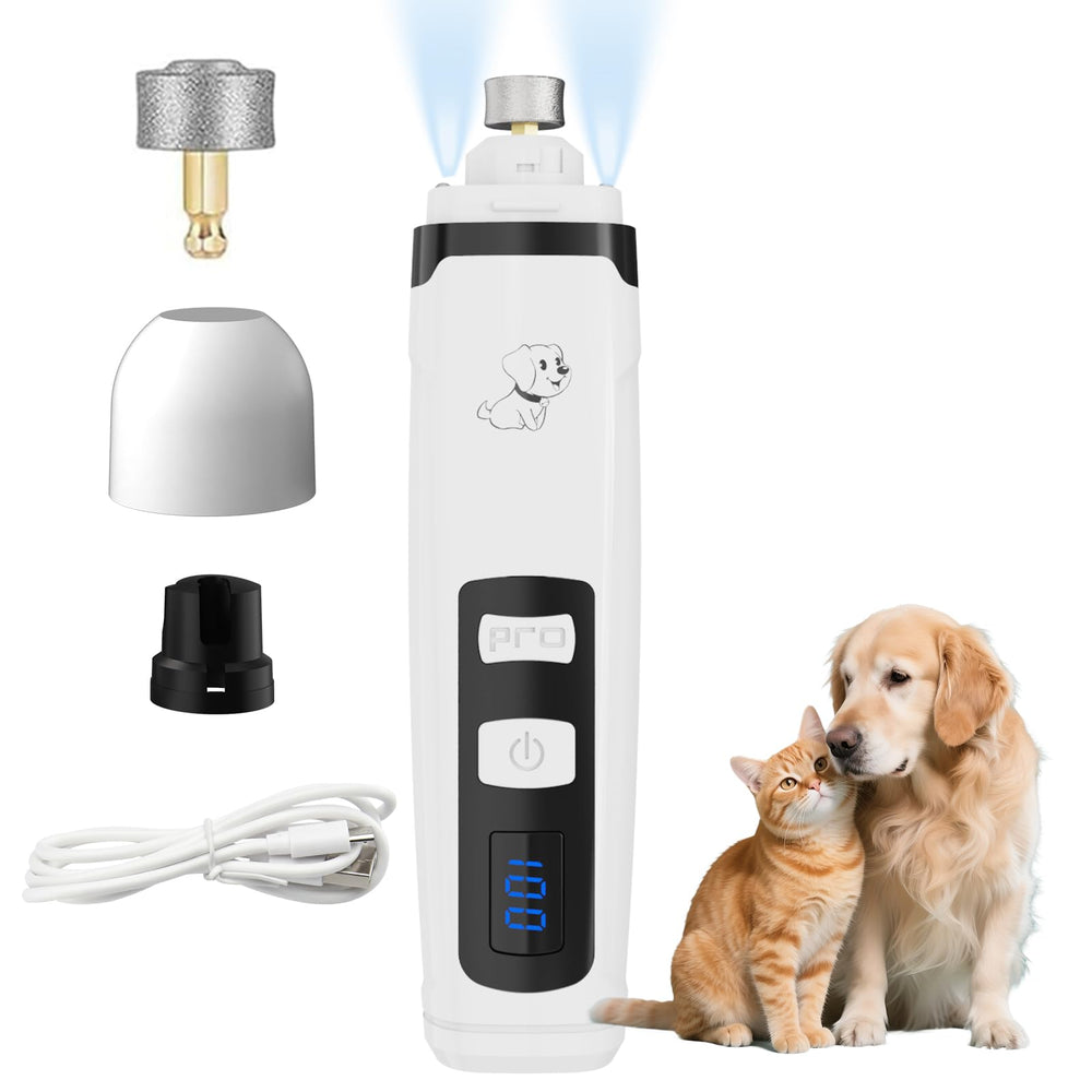 Lijadora Yikuhot para uñas de perros con iluminación integrada y acabado preciso.