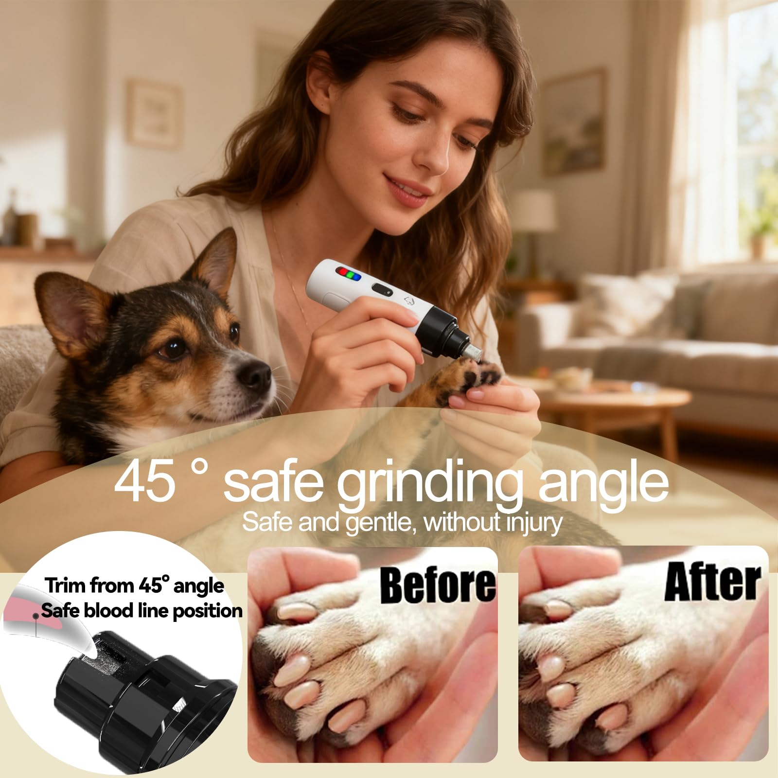 Tres puertos de lijado para uñas de diferentes tamaños con Yikuhot.