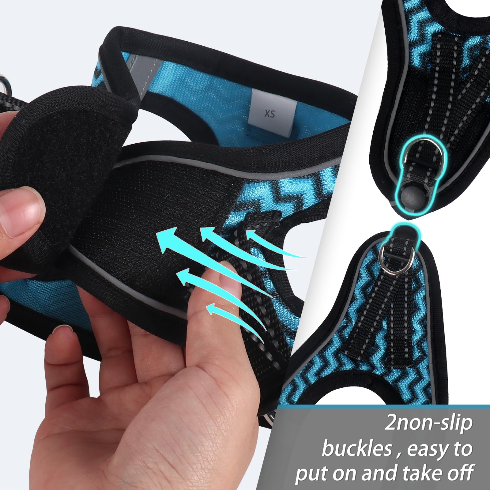 Correa incluida con arnés YIMEIS, paseo más cómodo y controlado.