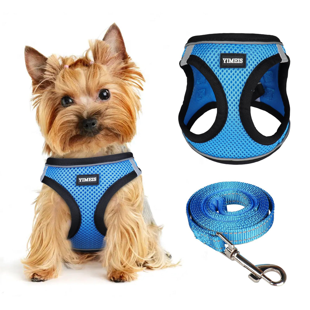 Arnés YIMEIS para perros pequeños con malla honeycomb, ideal para paseos cómodos.