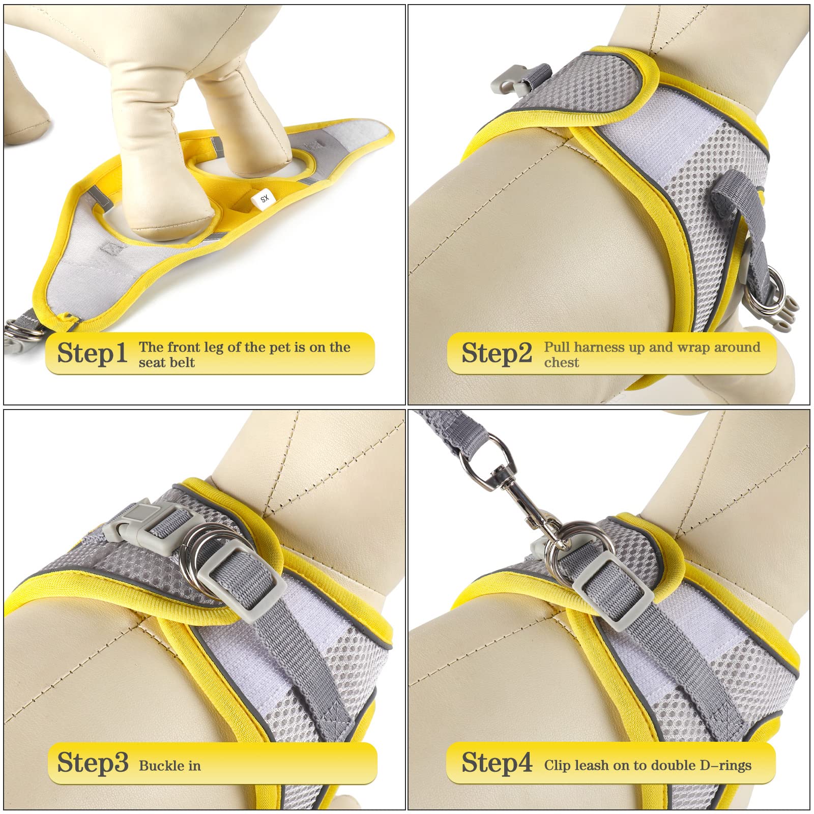 Chaleco ajustable YIMEIS para perros talla pequeña, fácil de colocar.