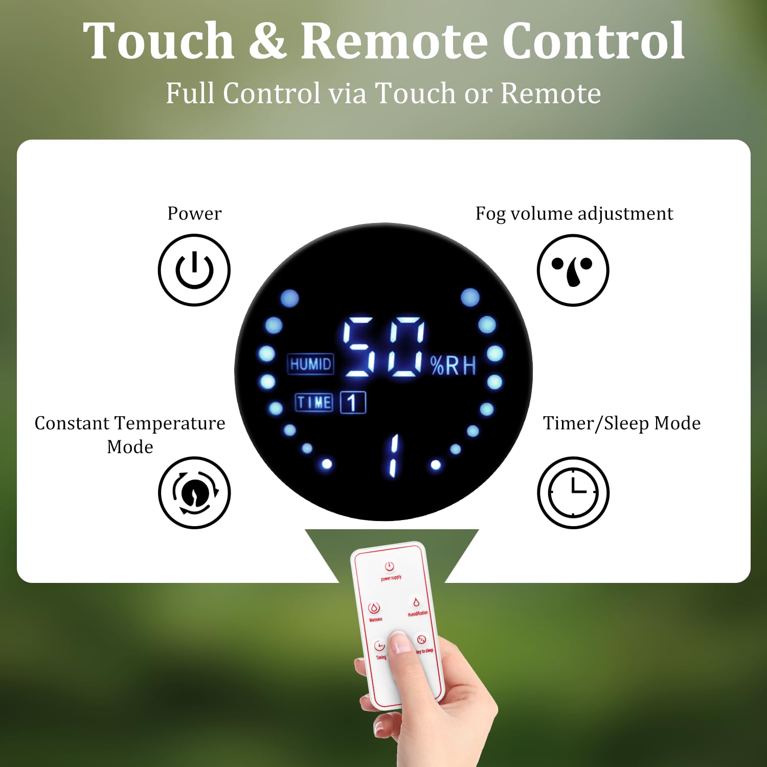 YINDUZ humidificador reptil control remoto para ajustes desde distancia