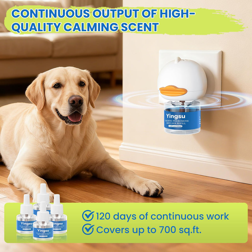 Difusor Yingsu ideal para viajar y mantener la tranquilidad del perro.
