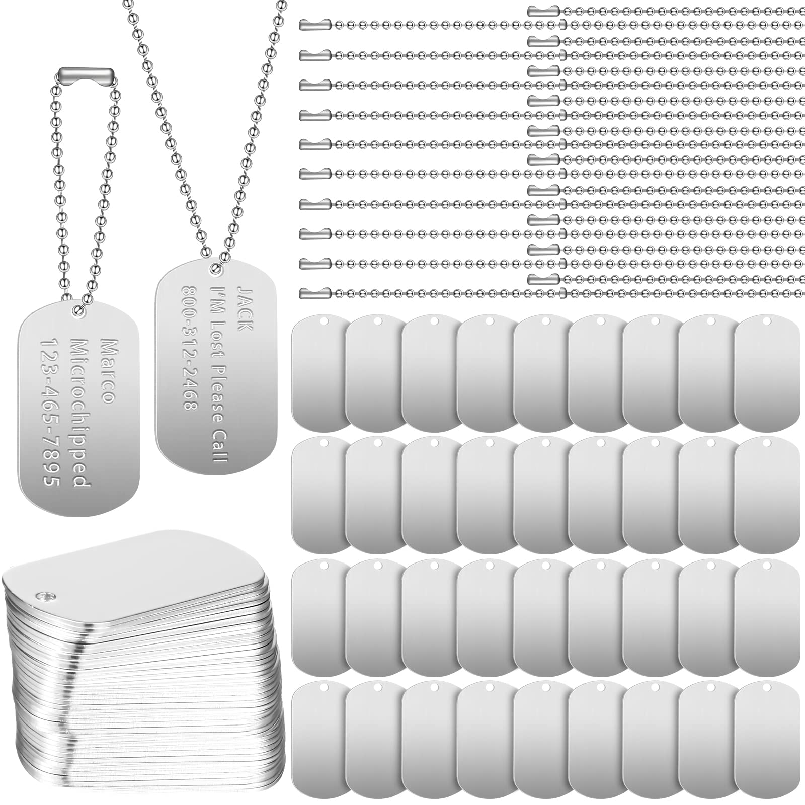 Yinkin etiquetas perro aluminio 50x29mm para grabado, ideal para personalizar accesorios.