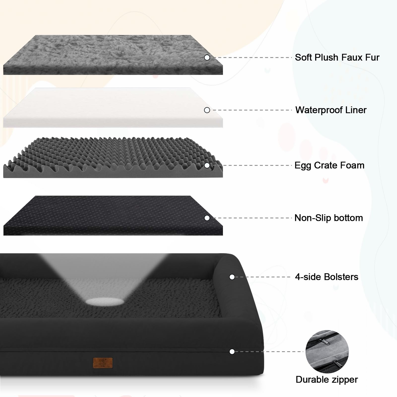 Funda lavable a máquina de la cama Yiruka para limpieza rápida