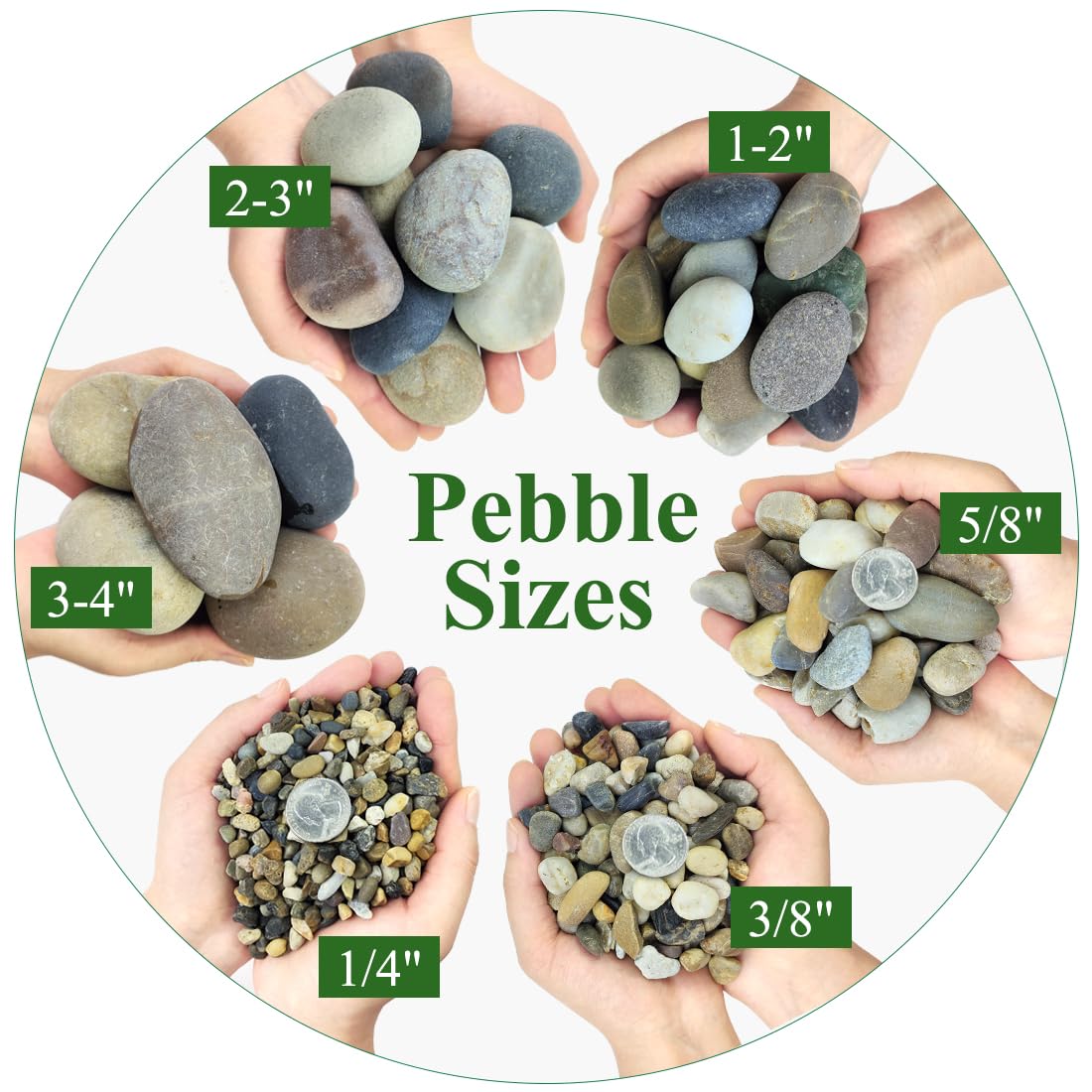 Piedras pulidas YISZM para centros de vaso, decoración duradera.