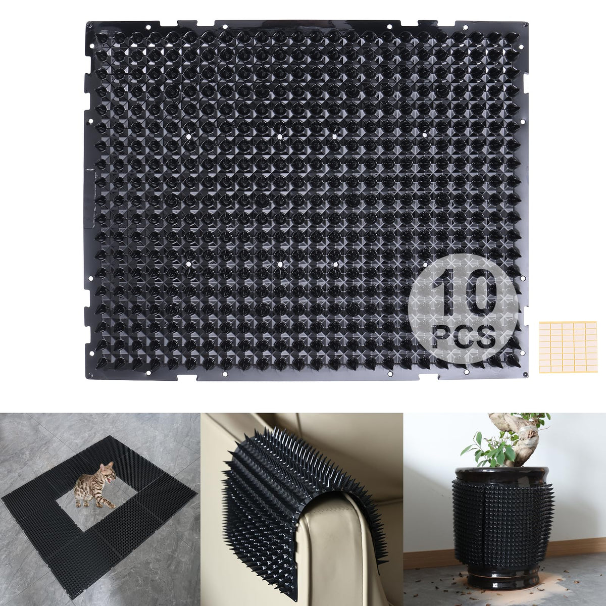 Alfombra disuasora YITESHI con espigas para gatos protege muebles sin dañar.