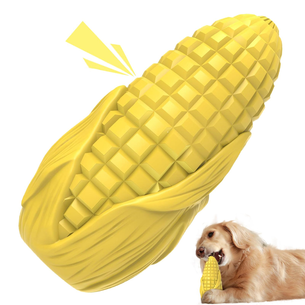 Juguete Yivgeoi para perro con palito de maíz amarillo para morder y entretener.