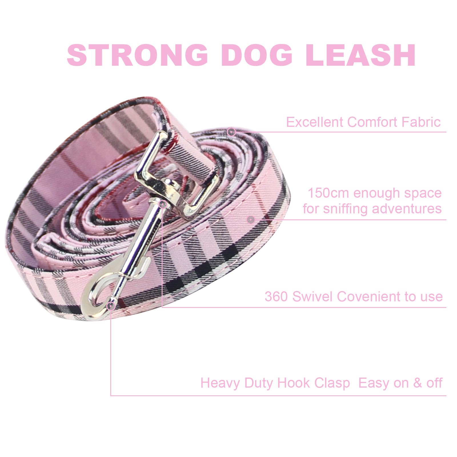 Yizepet collar con lazo y anillo de metal, duradero para uso diario.