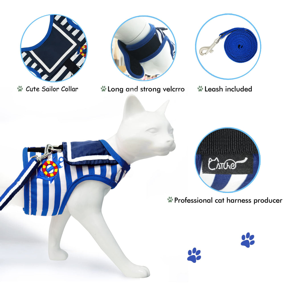 Arnés estilo marinero azul YIZHI MIAOW para un look elegante