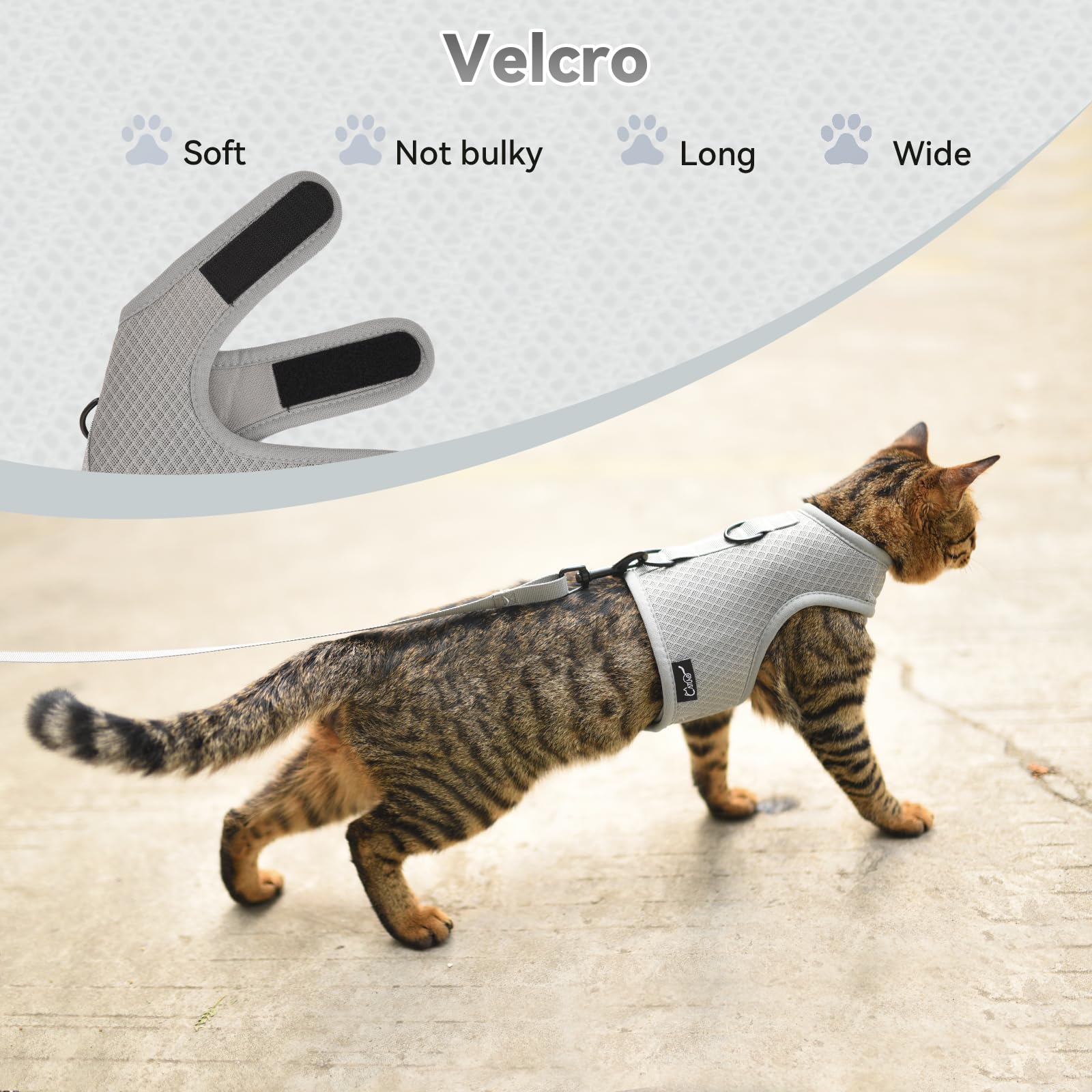 Arnés ajustable mediano YIZHI MIAOW para gatos, ajuste cómodo