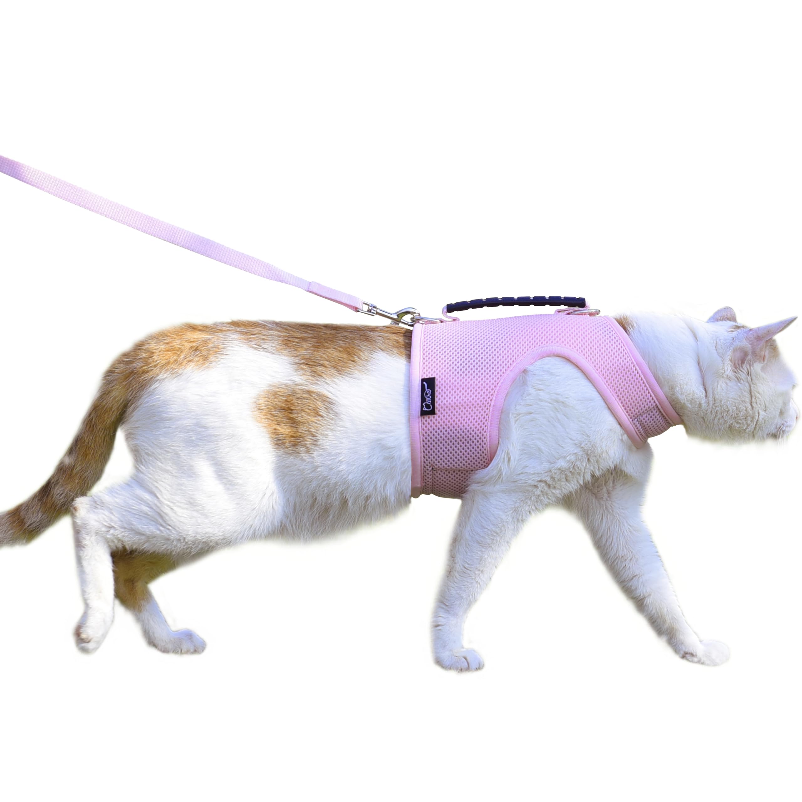 Arnés para gato YIZHI MIAOW rosa extra grande, cómodo para paseos al aire libre.