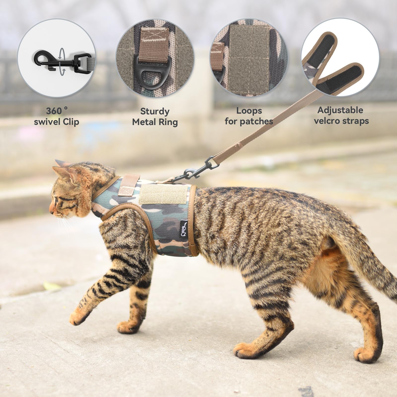 Arnés para gato con ajuste ergonómico de YIZHI MIAOW.