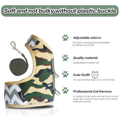 Arnés ajustable Yizhi Miaow, diseño ergonómico para gatos.
