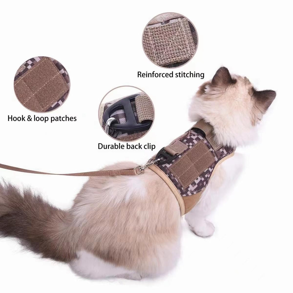 Detalle acolchado suave del arnés YIZHI MIAOW para gato