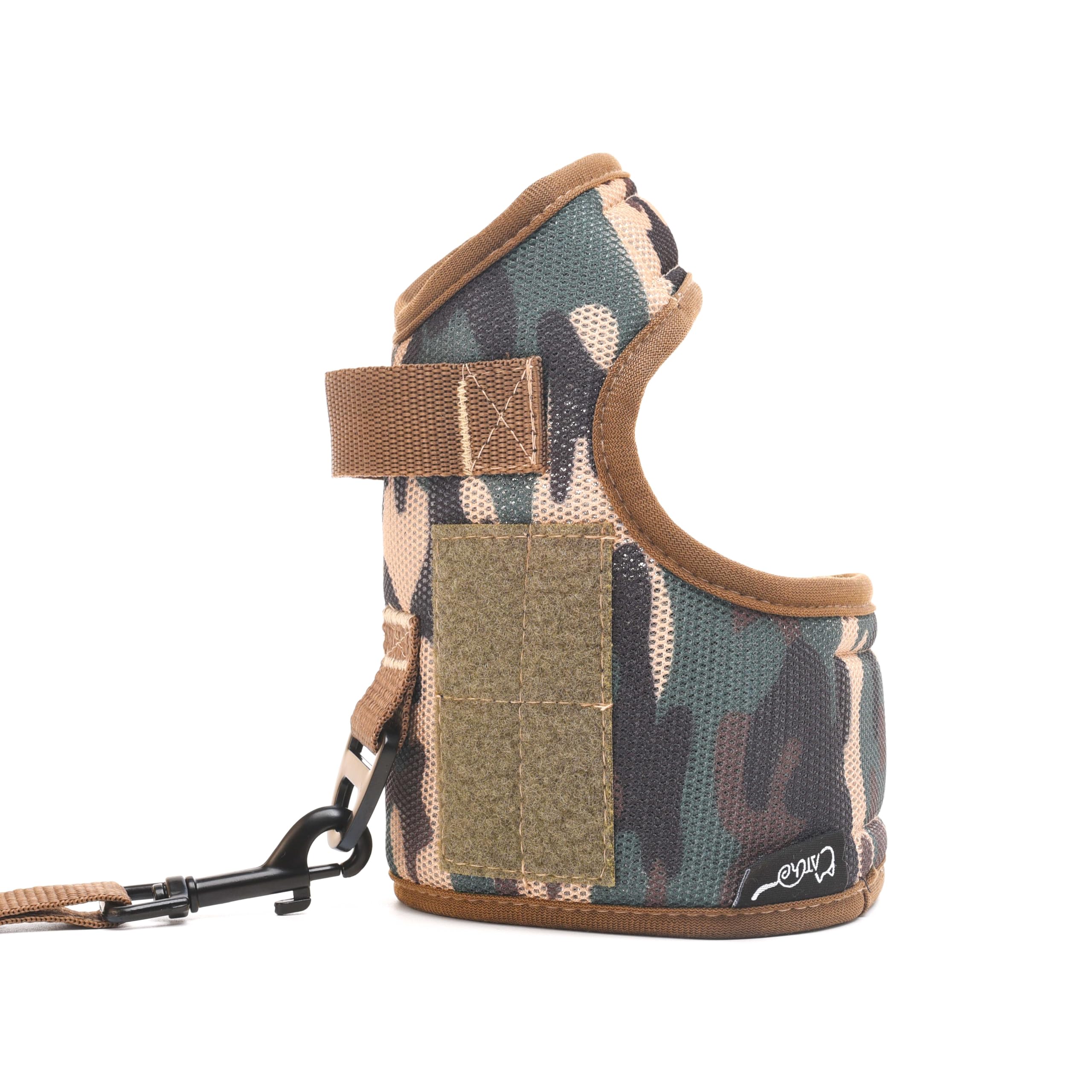 Paseo cómodo con arnés YIZHI MIAOW en verde camuflaje.