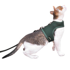 Arnés YIZHI MIAOW para gatos ajustable en verde, talla XL, cómodo