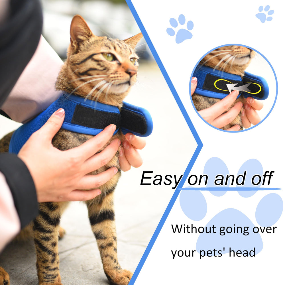 Arnés YIZHI MIAOW talla mediana, ajustable para gatos medianos.