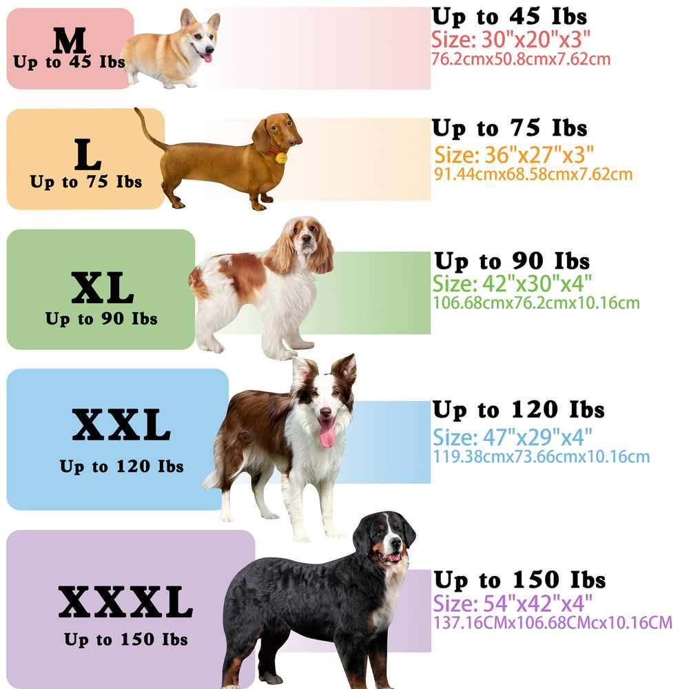Diseño plano de la cama para perros ofrece amplio espacio para estirarse