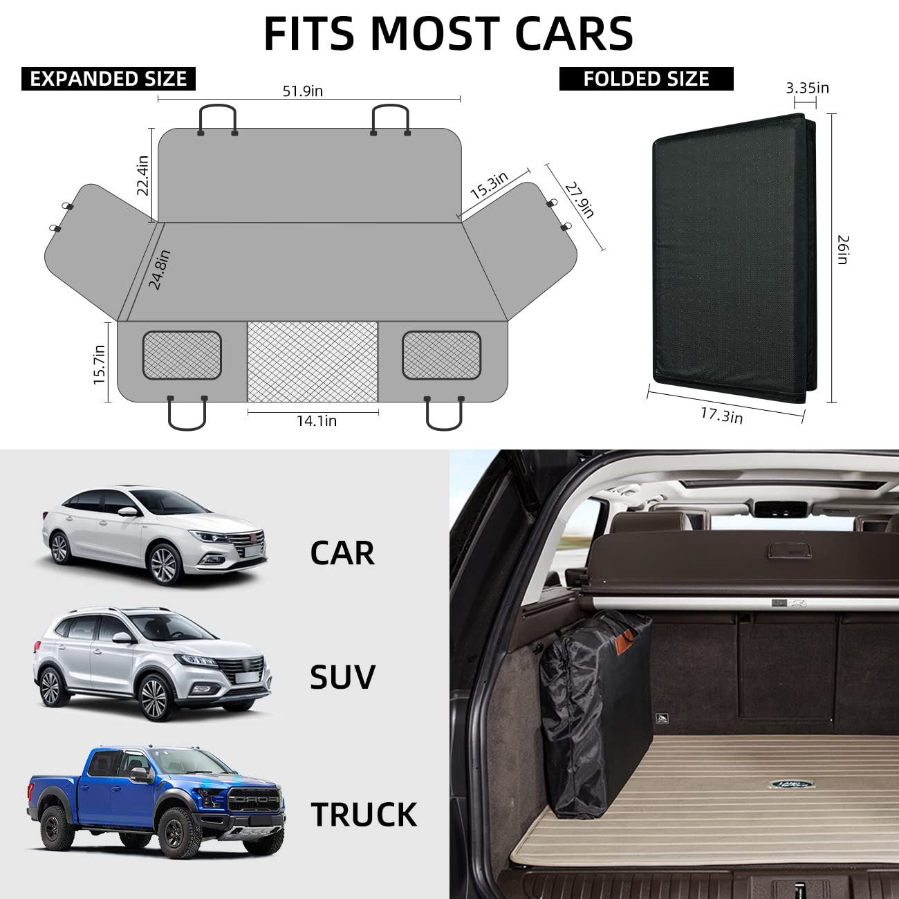 YJGF ajuste universal para asientos, compatible con la mayoría de coches y camionetas.