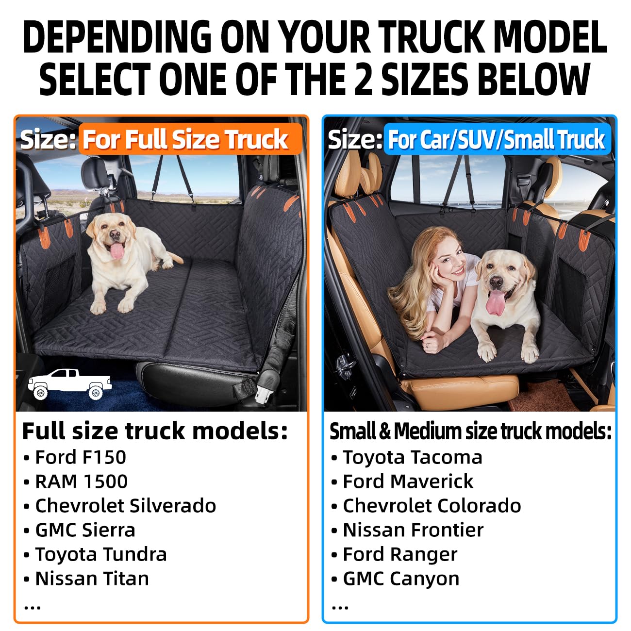 YJGF cubre asientos para perros en camión protege el interior y facilita la limpieza.