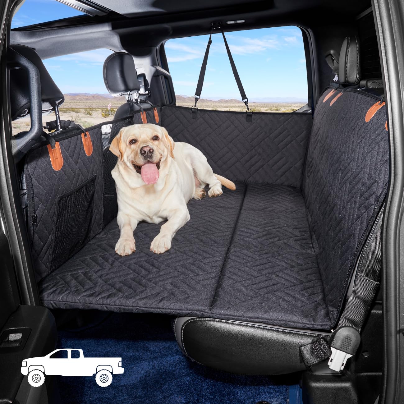 YJGF extensor de asiento trasero para camión, ofrece más espacio para el perro durante el viaje.